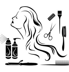 Set for hairdressers hairdressing vector image