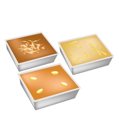 Delicious Egg Custard in Various Flavours vector image