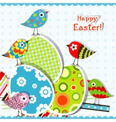 Template egg greeting card vector image