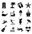 Beach and summer resort icons vector image