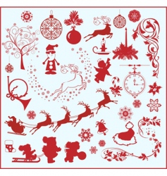 Christmas design elements vector image