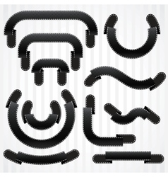 Set of black ribbons and banners Set of black ribbons and banners vector image