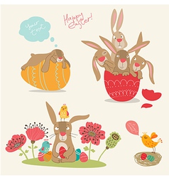 Hand-drawing pictures of Easter vector image