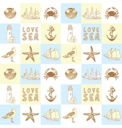 Seaside Elements Background Seaside Elements Background vector image