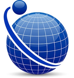 Flattened oval globe Royalty Free Vector Image