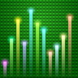 Colorful beams with green background vector image