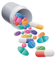 Pills and capsules vector image