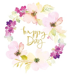Watercolor greeting card flowers Watercolor greeting card flowers vector image