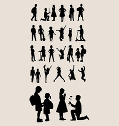 Children Silhouettes Children Silhouettes vector image