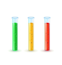 Glass flasks with green substance vector image