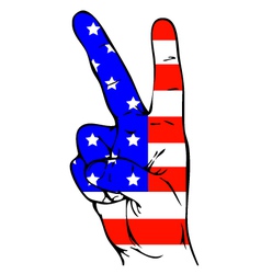 Peace Sign of the American flag vector image