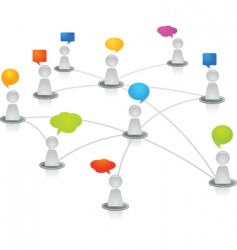 Networking figures vector image
