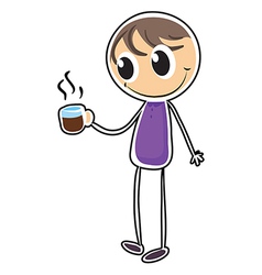 A boy with a cup of hot tea vector image