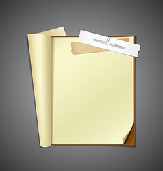 Open book and ripped paper vector image