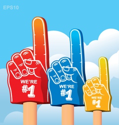 Foam finger fan vector image