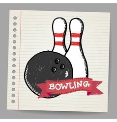 Sketch bowling vector image