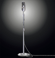 Vintage microphone isolated on black background vector image