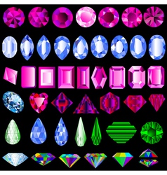 A set of precious stones of different cut vector image