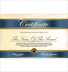 Blue Certificate template vector image