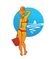 Girl in bikini vector image