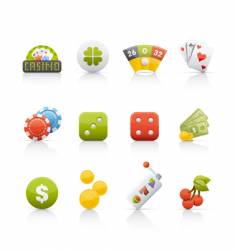 Casino icons vector image