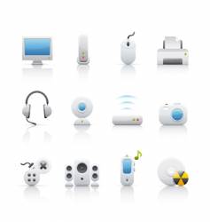Computer equipment icons vector image