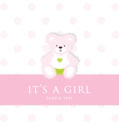 Baby Girl Teddy Card vector image