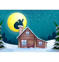 Winter cabin vector image