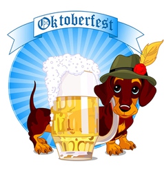 Oktoberfest dog vector image