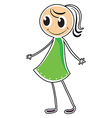 A lady in a green dress vector image