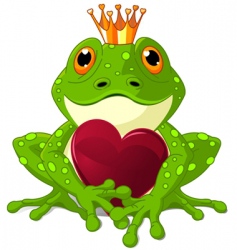 Frog with heart vector image