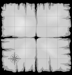 Old map with compass rose vector image