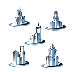 Skyscrapers and real estate logos vector image