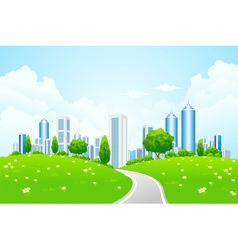 Eco modern city vector image