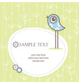 Greeting card winh cute bird vector image