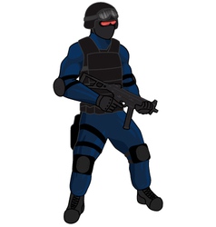 Swat team member preview ump blue Swat team member preview ump blue vector image