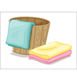 Bucket and towels vector image