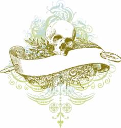 Skull banner grunge illustration vector image