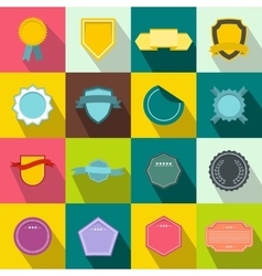 Badges icons set flat style vector image