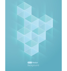 Abstract light blue beckground with cube vector image