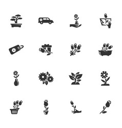 Flower icon set Flower icon set vector image