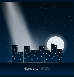 Night city silhouette Night city silhouette vector image