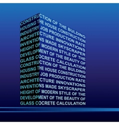 The stylised building built out of words vector image