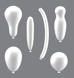 Set of white different types of balloons vector image