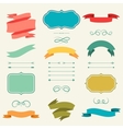 Set of romantic arrows ribbons and labels in retro Set of romantic arrows ribbons and labels in retro vector image