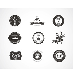 Vintage sewing labels elements and badges vector image