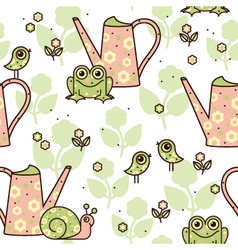 Seamless garden pattern vector image