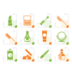 Stylized beauty cosmetic and make-up icons Stylized beauty cosmetic and make-up icons vector image