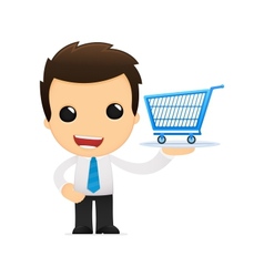 Funny cartoon office worker vector image