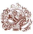 Easter design in mehndi style vector image